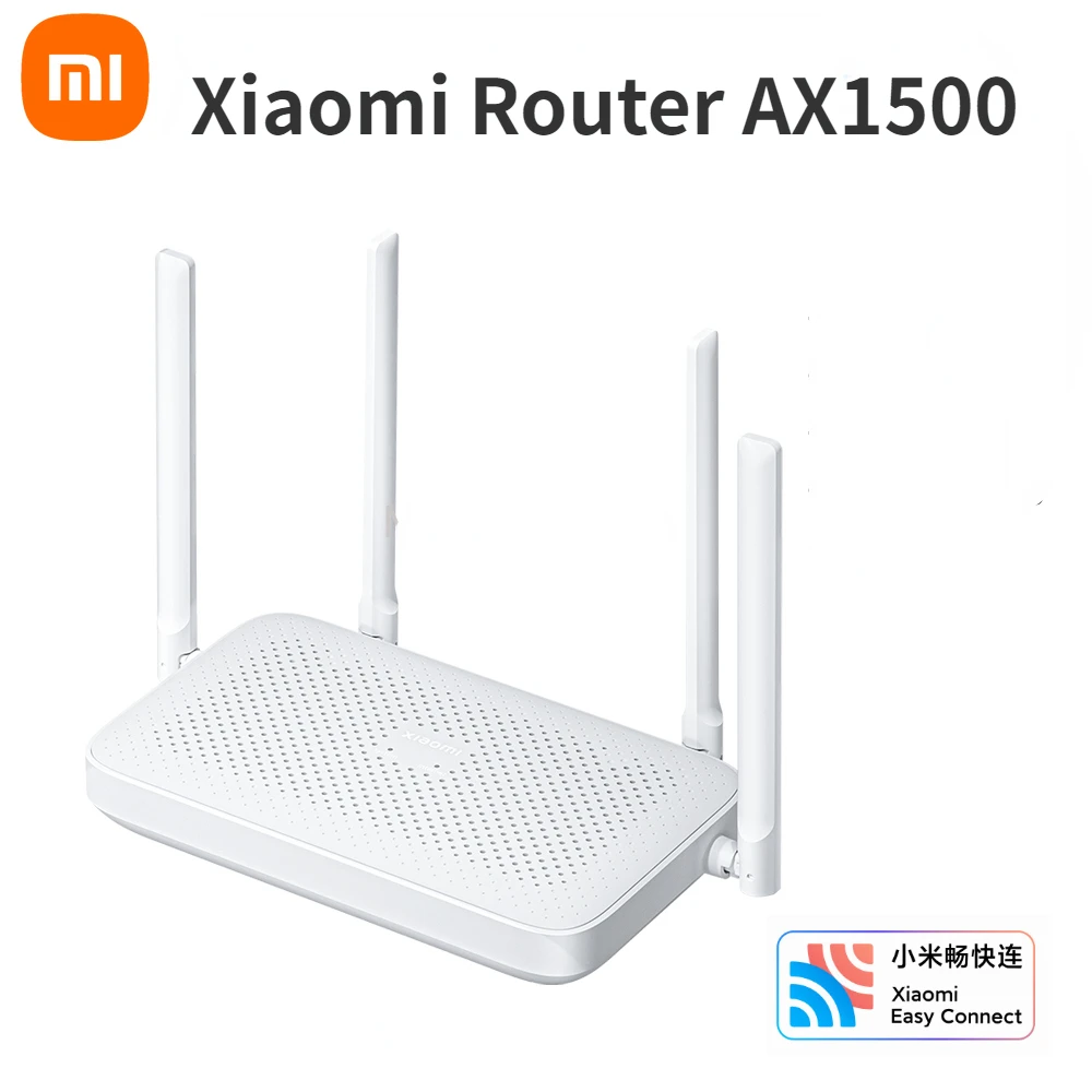 샤오미 와이파이 라우터 메시 시스템, 듀얼 밴드 기가비트 이더넷 포트, MiWifi, Mi Home 앱으로 작동, AX1500, 와이파이 6 2.4G 및 5G