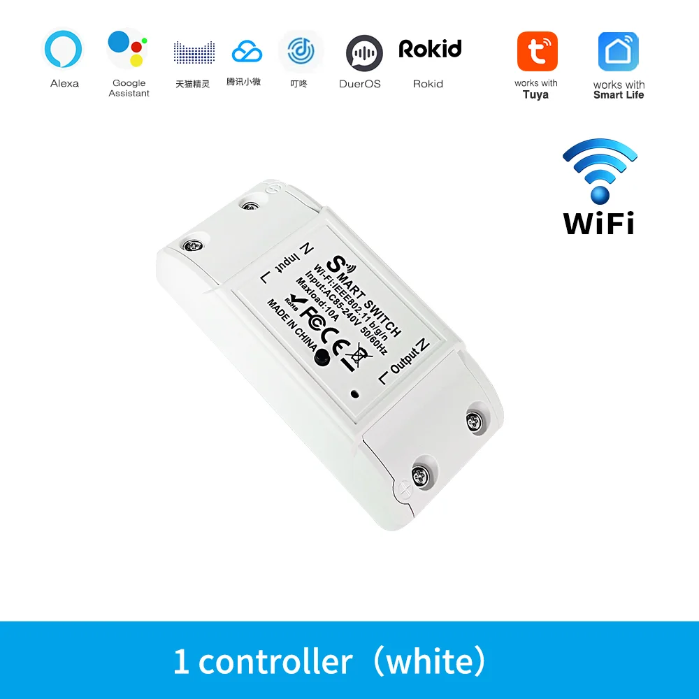 Temporizador de interruptor Universal, aplicación Smart Life, Control remoto inalámbrico, funciona con Alexa, Google Home, interruptor de luz inteligente WiFi DIY