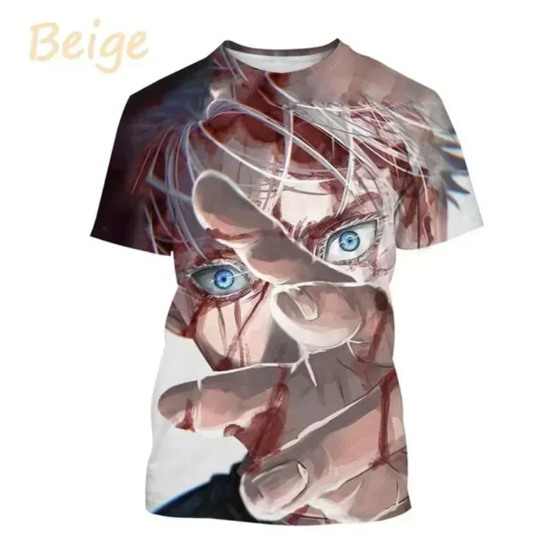 New Gojo Satoru and Itadoru Yuji 3D Print T-shirt Boy Causal Jujutsu Kaiju Graphic T Shirt Harajuku Street Tops Tees Clothing 3
