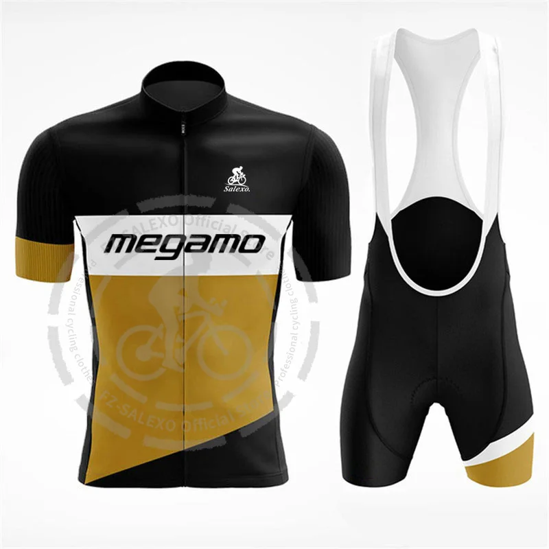 Megamo Cycling Clothing Men Summer MTB Bike Uniform Short Sleeve Cycling Jersey Set Road Bicycle Wear cycling jersey set