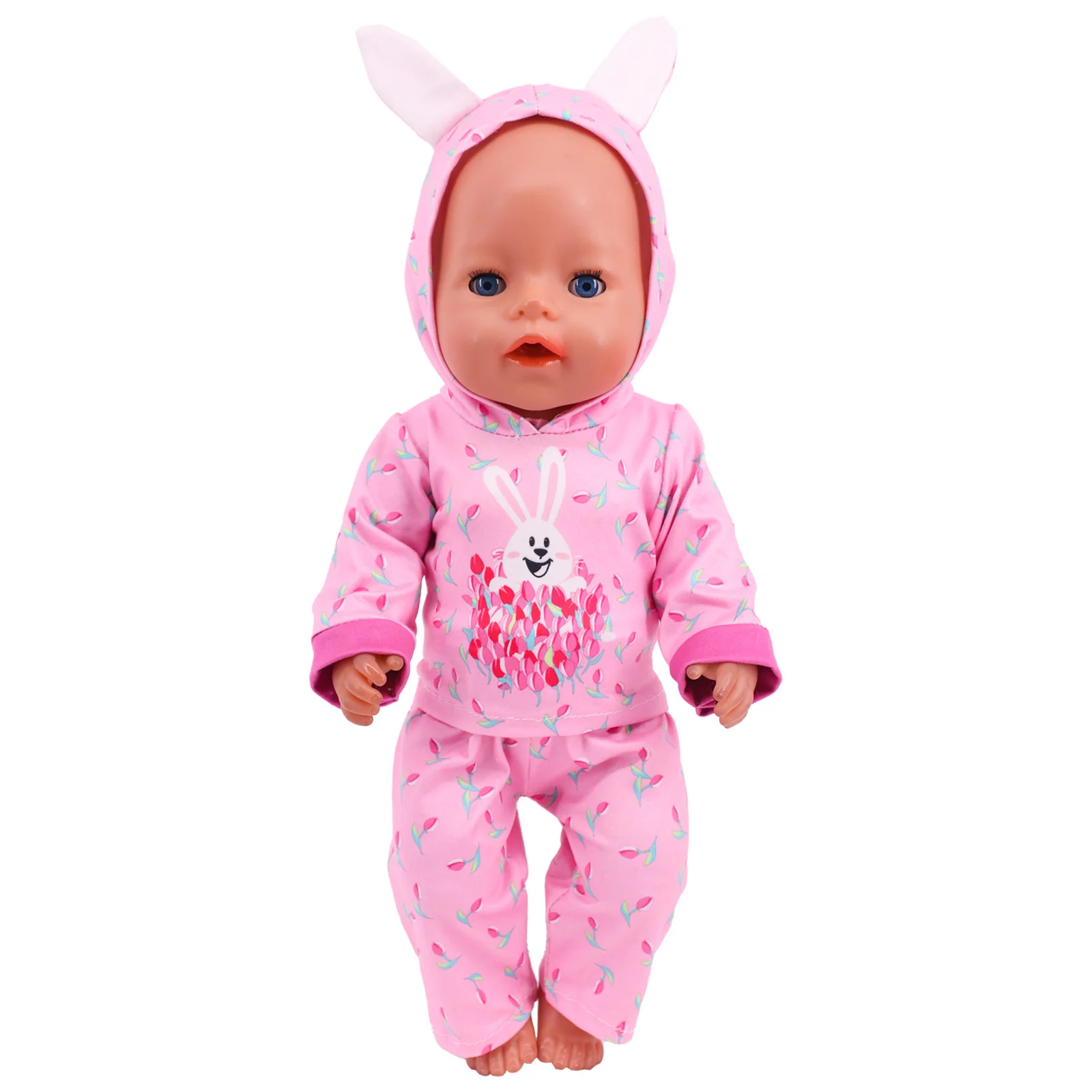 Doll Clothes 2Pcs/Set Clothes+Hat Daily Cute Outfit Pajamas For 43CM Baby Doll&18Inch American Doll Accessories,Girl DIY Toys