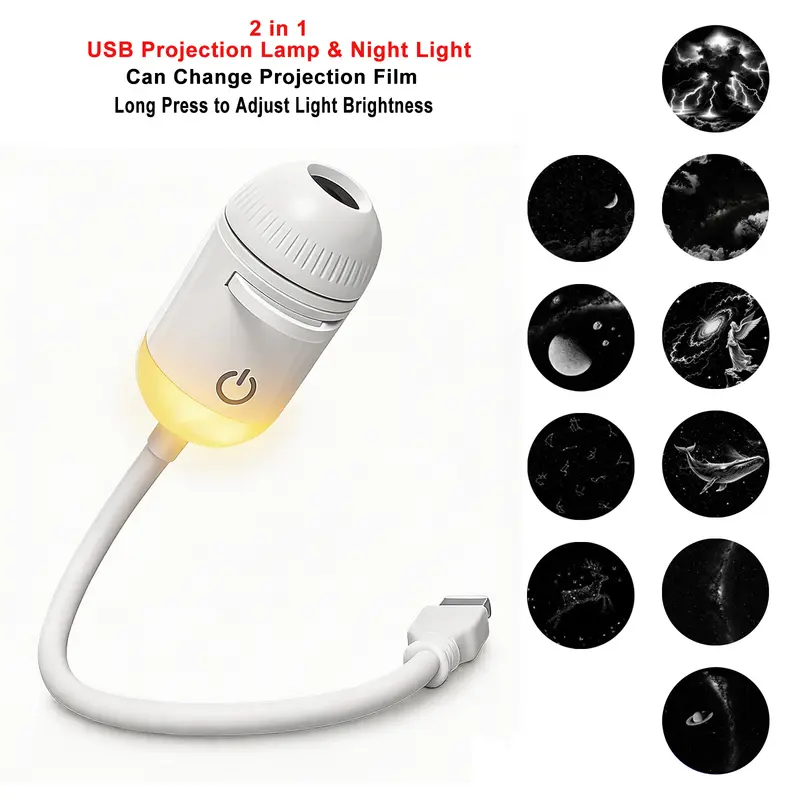 New Atmosphere Projection Car Ambient Light Large Range Projection Romantic Atmosphere Multiple Scenes Adjustable Focus Distance - Image 7
