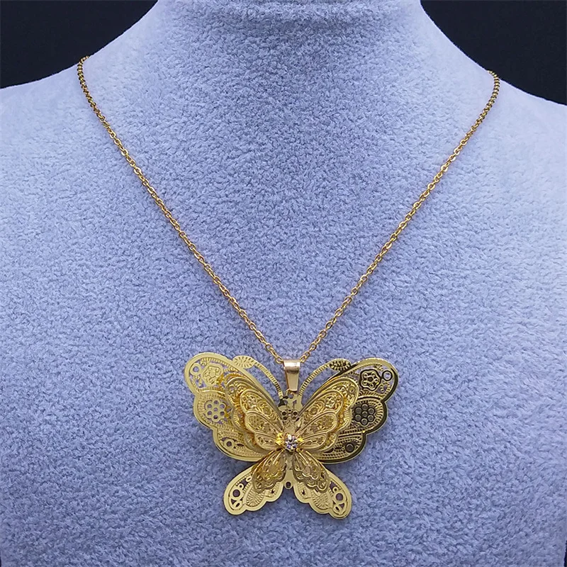 Papillon Collier femme,bijoux femme,Cadeau pour Elle la Noël,La