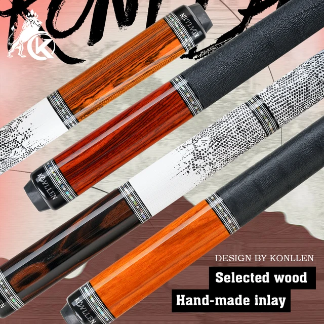KONLLEN Carbon Fiber Pool Cue - AXA Series - Handmade Inlay Cues Stick Professional Low Deflection Pool Stick with case 1