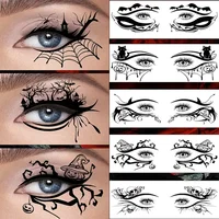 10 Halloween Removable Temporary Eye Tattoo Stickers,Can Be Used Realistic Tattoos,Waterproof and Sweatproof,Halloween Makeup 2
