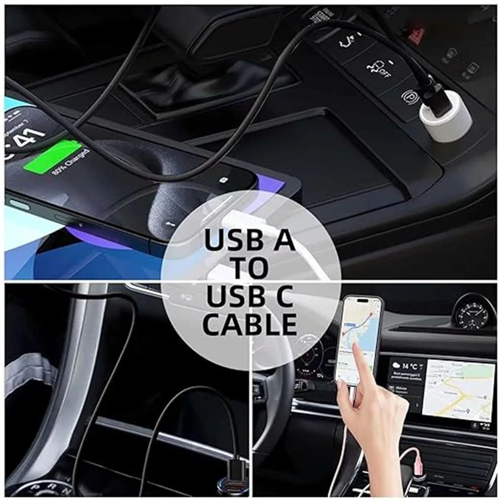 2팩 2M 타입 C 고속 충전 케이블 USB A to C 데이터 동기화 전송 충전기 코드 화이트