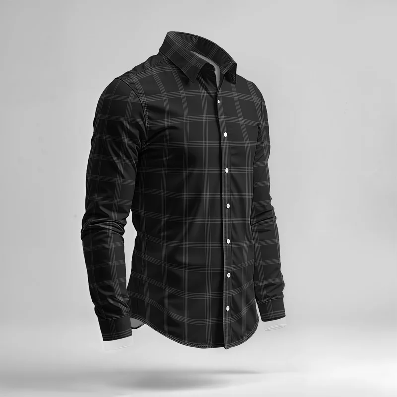 Conjunto de camisa de hombre primavera/verano 2025, estampado de marca, moda, sencillo, de dos piezas, traje de fiesta ligero de lujo para hombre, manga larga, nuevo St_voghion.com