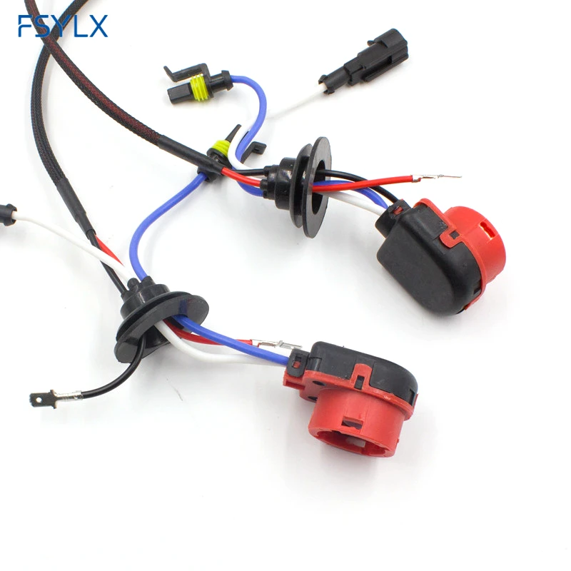 Auto car D2 D2C D2S D2R AMP socket connector power cable HID ballast bulb HID XENON wire harness D4 D2 adaptor headlight adapter harness car plug connector wire car wiring harness