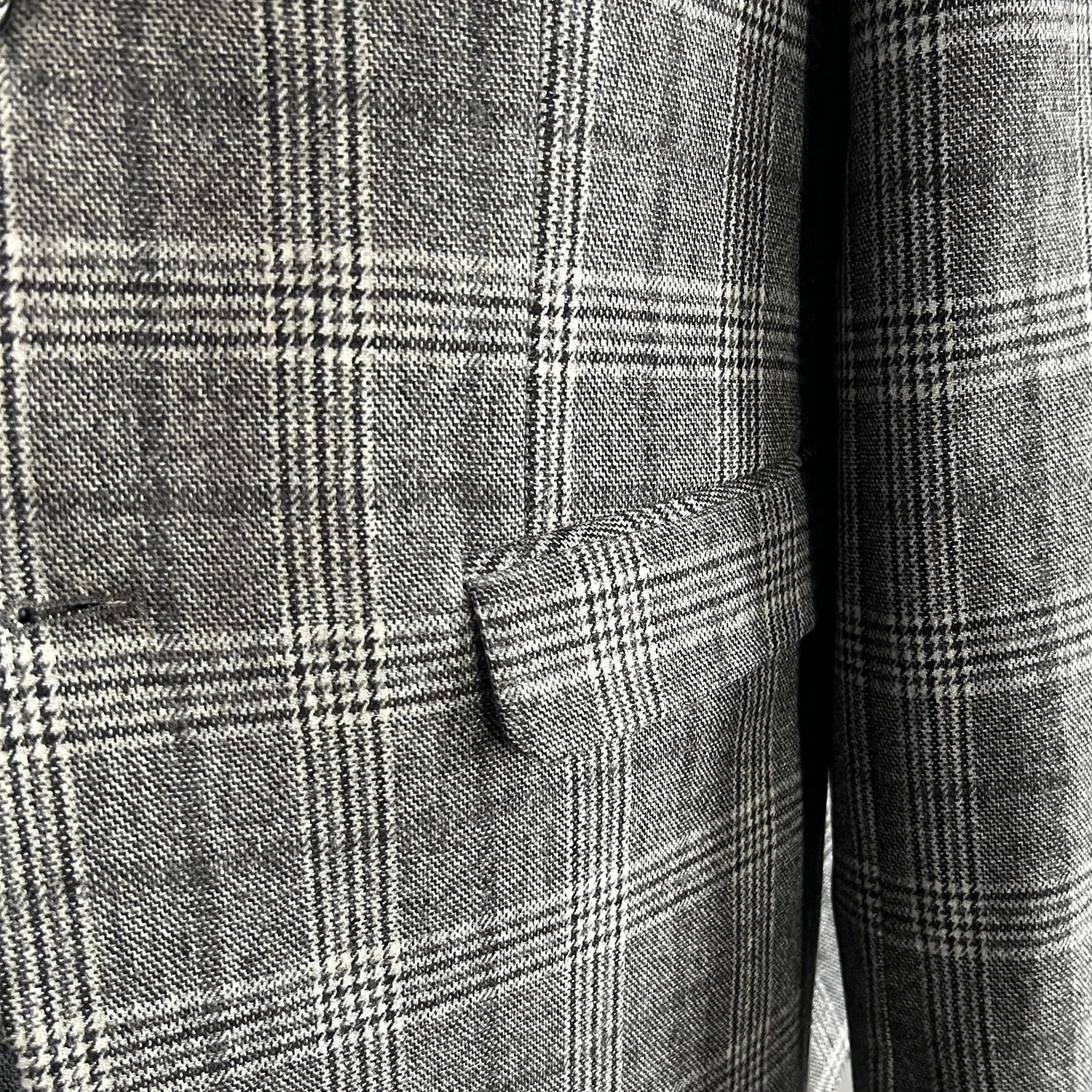 2026 Fashion Stylish Grey Glen Check Tweed Jacket Men Tailor Made Causal Man Blazer Slim Tweed Men Suit Jacket For Men Glen Paid