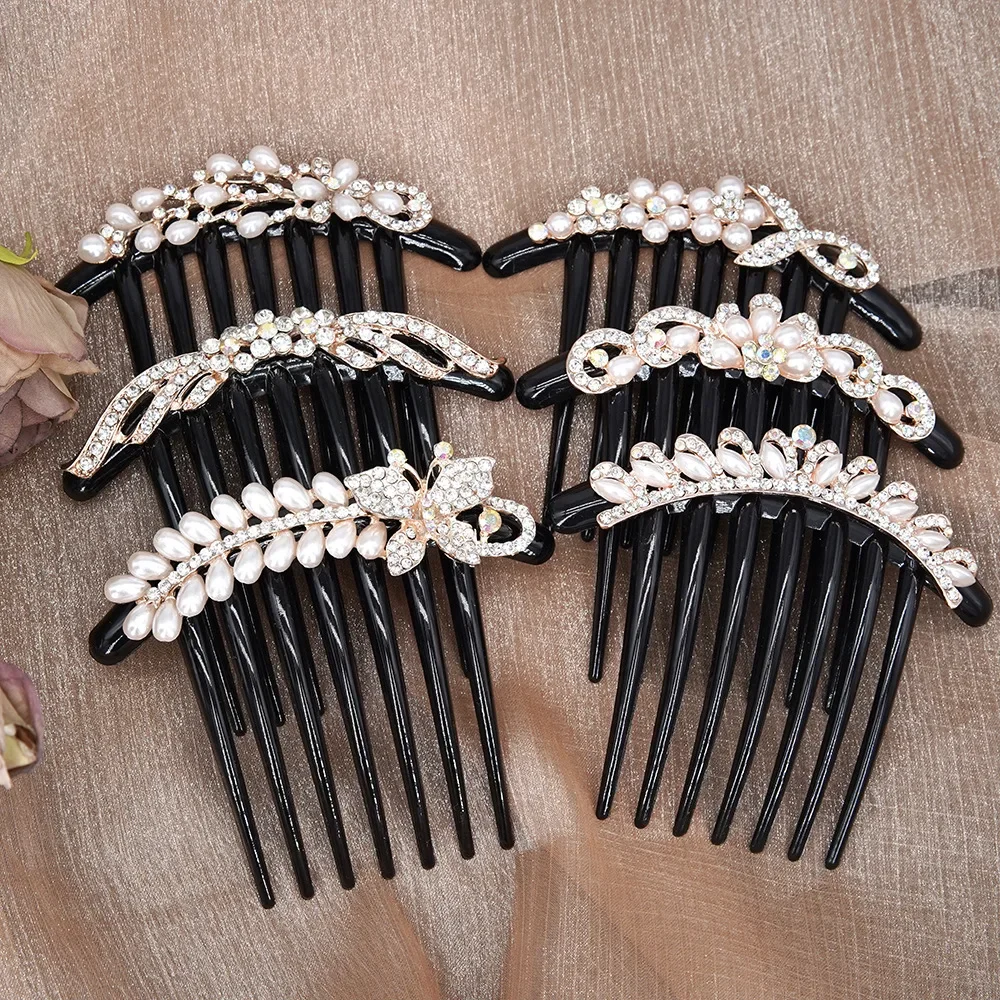 

Fashion Women Comb Clip Hairpins Rhinestone Pearl Hairclip Claws Barrettes Hair Combs Hair Maker Bun Hair Accessories Headwear