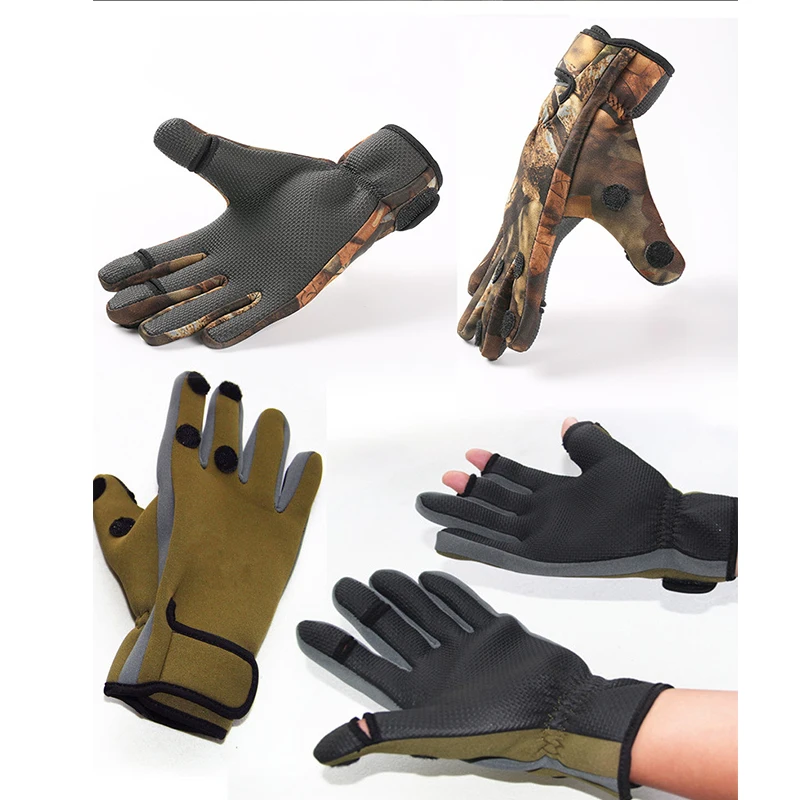 NewSportLeatherKeepWarmingFishingGlovesBreathableAntiSlip