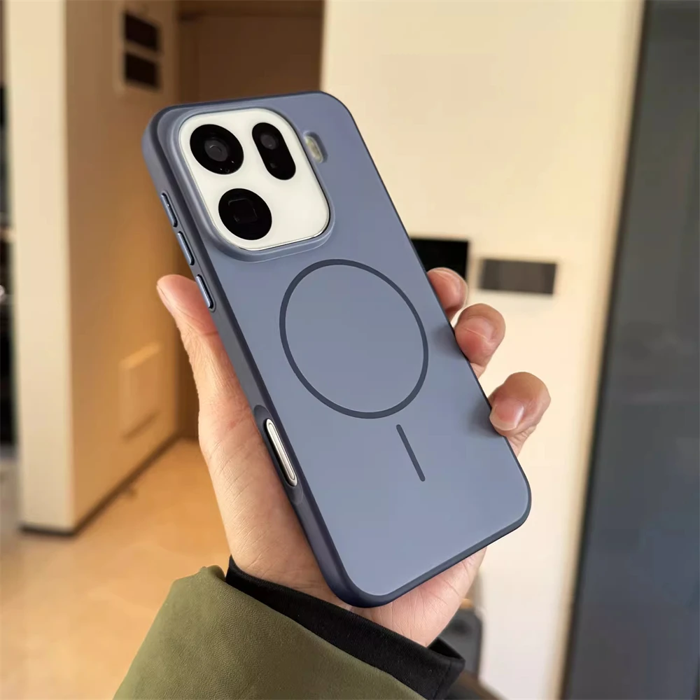 Luxury Matte Silicone Magnetic Shockproof Case - Wireless Charging Anti-Fingerprint Slim Shell Cover