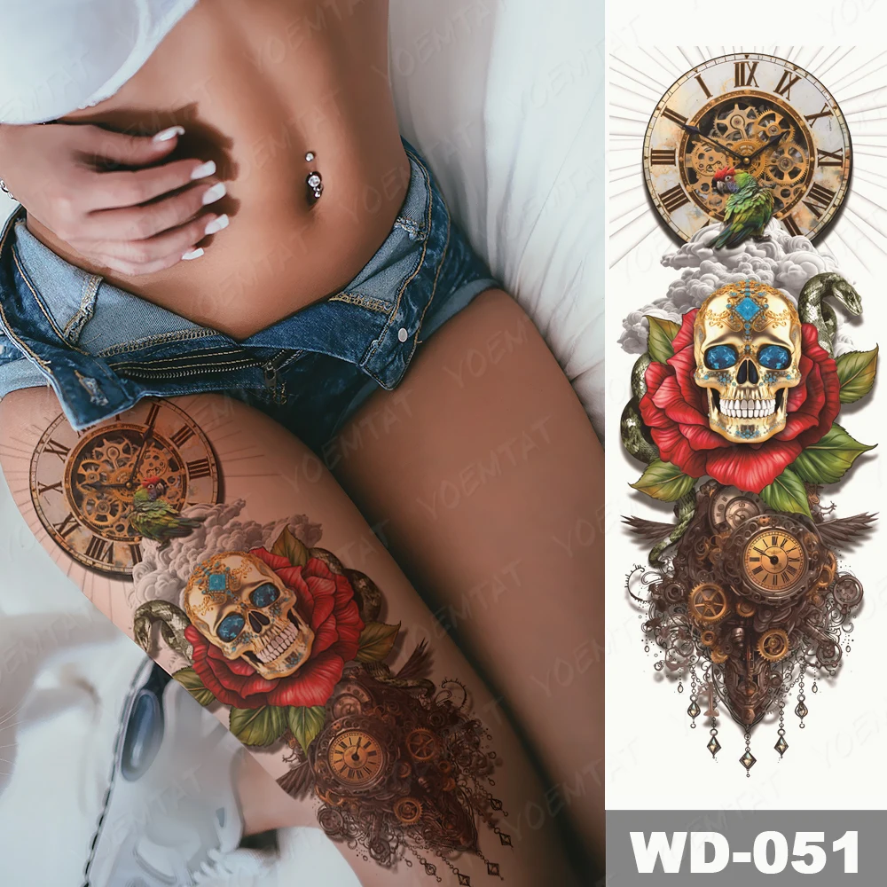 Grote Arm Mouw Tattoo Pauw Rose Flamingo Vis Vlinder Waterdichte Tijdelijke  Tattoo Stickers Japanse Body Art Full Nep Ta - AliExpress, image size:1000x1000