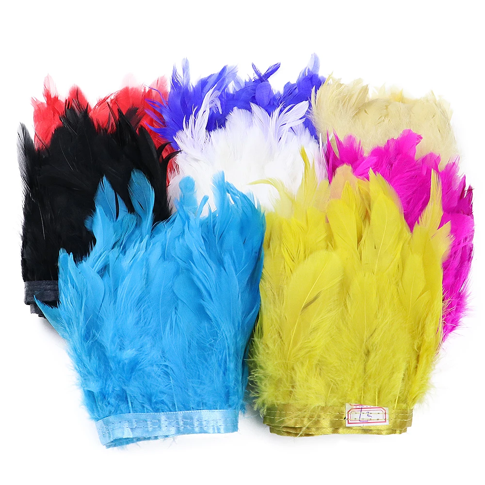 2 Yard Natural Colored Chicken Feathers Trims for Wedding Party ...