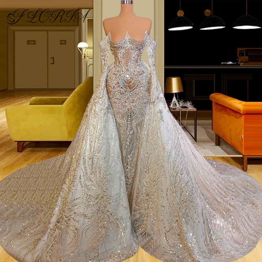 Customized Arabic Nude Wedding Gown – Sparkling Stone Gems