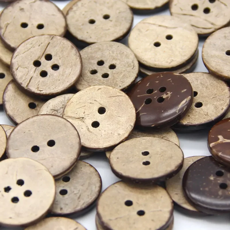 Natural Wooden Coconut Sewing Buttons For Clothing Decorations Scrapbooking Eco-friendly Wood DIY Crafts Accessories Wholesale