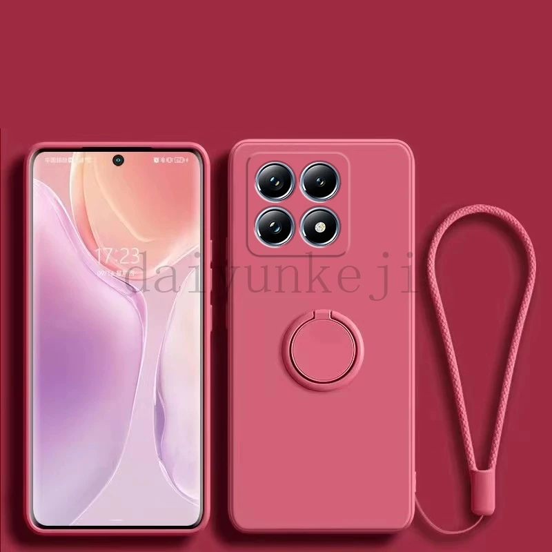 Silicone Soft Phone Case with Holder and Screen Protector Hydrogel Film