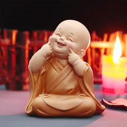 Charming Little Monk Figurine - Adorable Buddha Decoration Ornament (02)