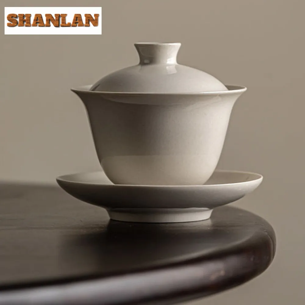 100ml Plant Ash Sancai Cover Bowl Household Anti Scald Gaiwan Boutique Tea Tureen Tea Maker Chinese Cups Set Ornaments