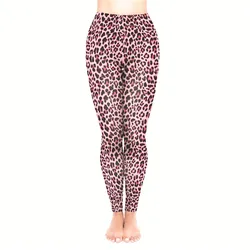 DeanFire Comfortable Pink Leo Print Fitness Leggins Sexy Silm Pants Ankle Length Women Leggings