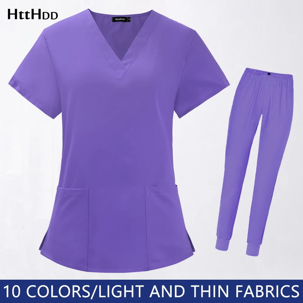 Women Medical Surgical Scrubs Uniforms Operating Room Dental Clinic Spa