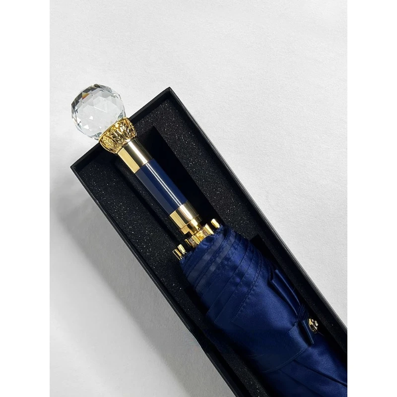 

DanMunier-Special model-Light luxury crystal umbrella women's triple-fold high-end folding umbrella gift box premium feeling
