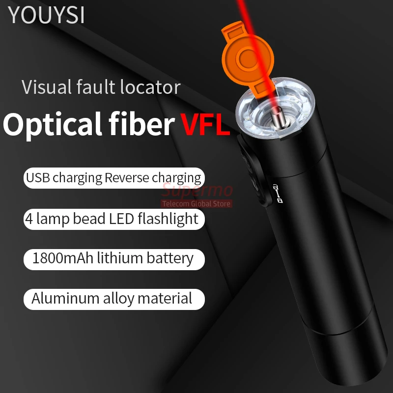 NEW Charging Battery VFL Mini Fiber Optic Light Source Visual Fault Locator 10/20/30MW LED Light High Quality dual band