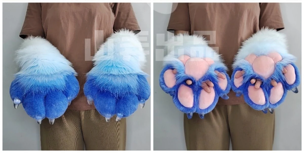 Animal Paw Slippers Hbbhml Animal Fuzzy Bear Cat Wolf Dog Fox Fursuit Feet Paw Claw Shoes Winter Boots For Women