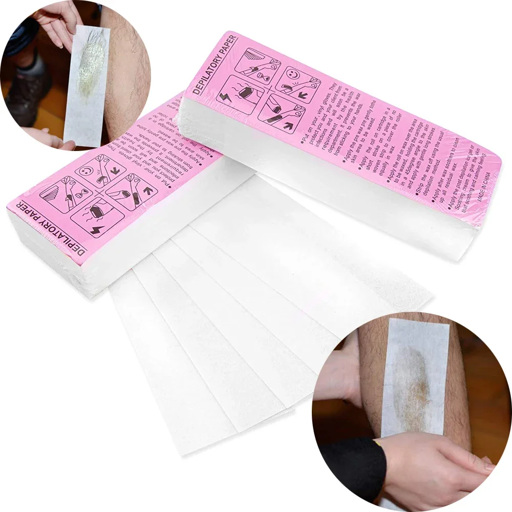 

100Pcs Wax Band Hair Removal Nonwoven Body Cloth Hair Remove Wax Paper Rolls High Quality Epilator Wax Strip Paper Roll