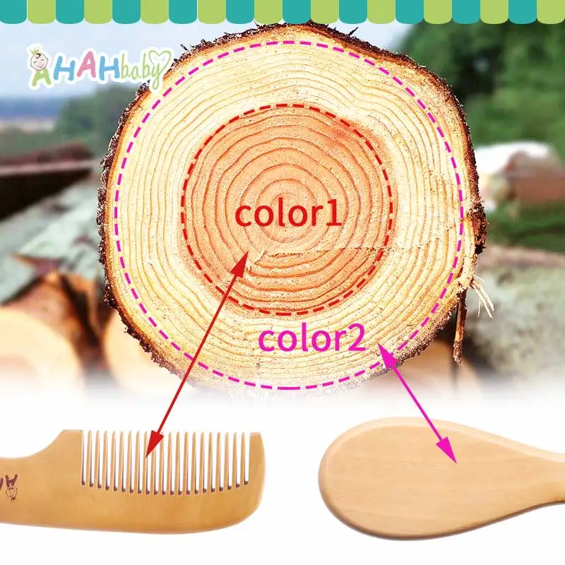 Baby Hair Brush And Comb Set for Newborn Massage Bath Shower Custom Logo Comb For Hair Mini Baby Brush Wooden Hair Brush for Kid