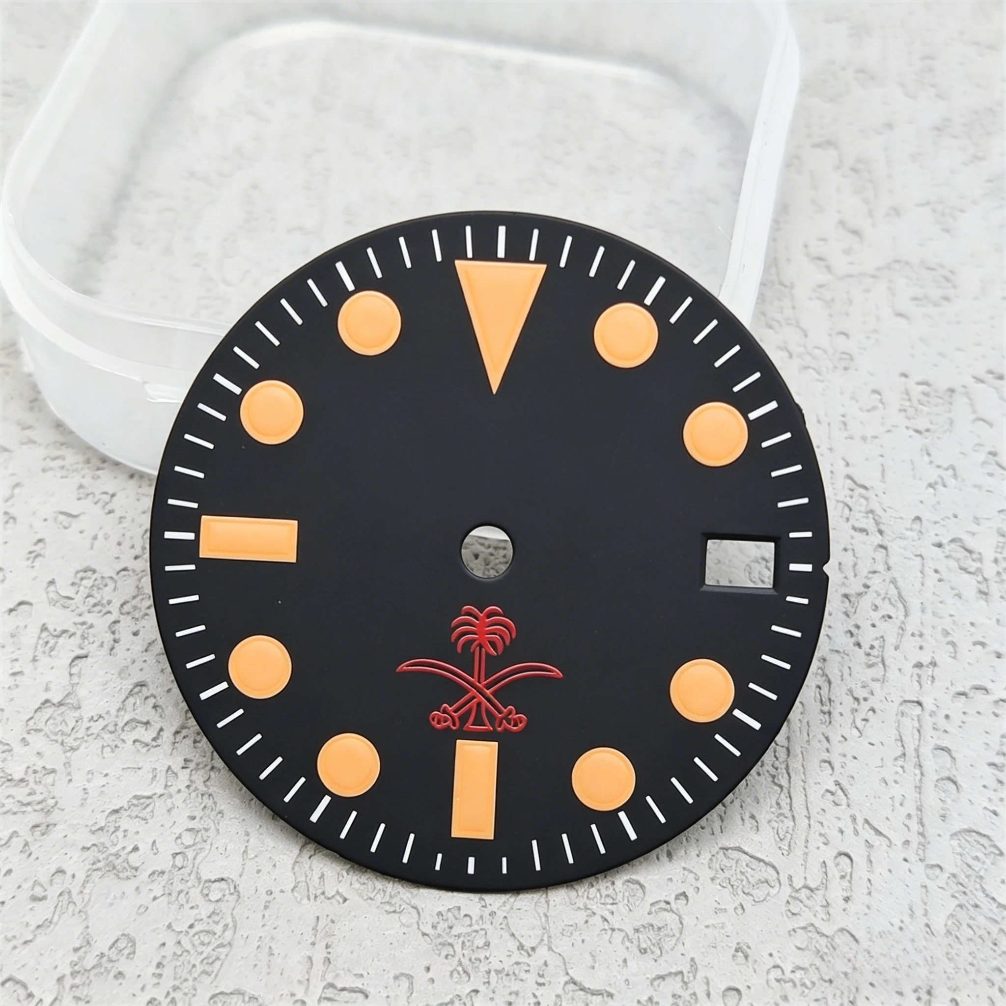 삼각대 HILEGU HL00300625 28.5mm 빈티지 다이얼 그린 루미너스 NH34 또는 NH35 또는 8215 시계 부품 삼각대 액세서리