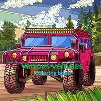 1pc Varlous Vehicles  Art Coloring Book 22 Page Coloring Books Gift For Birthday Party Relieve Stress Kill Time Graffiti 1