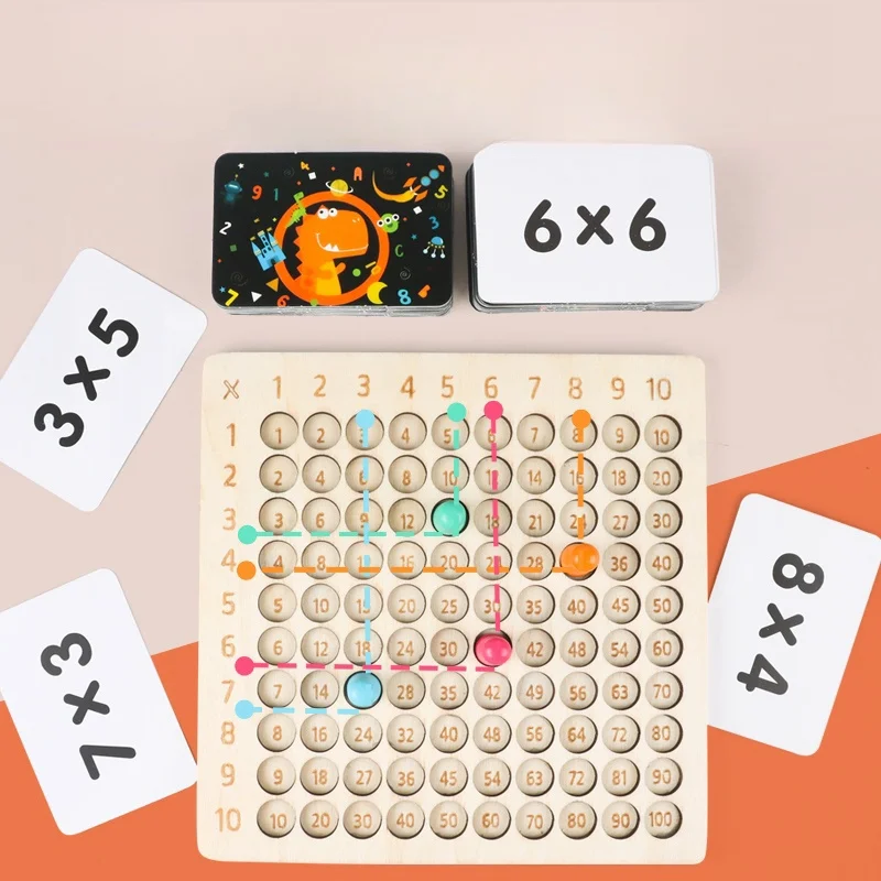 Montessori Educational Wooden Toys Children Baby Math Toys 99 Multiplication Table Math Arithmetic Teaching Aids for Kids Gifts math toys educational toys teaching aids toys