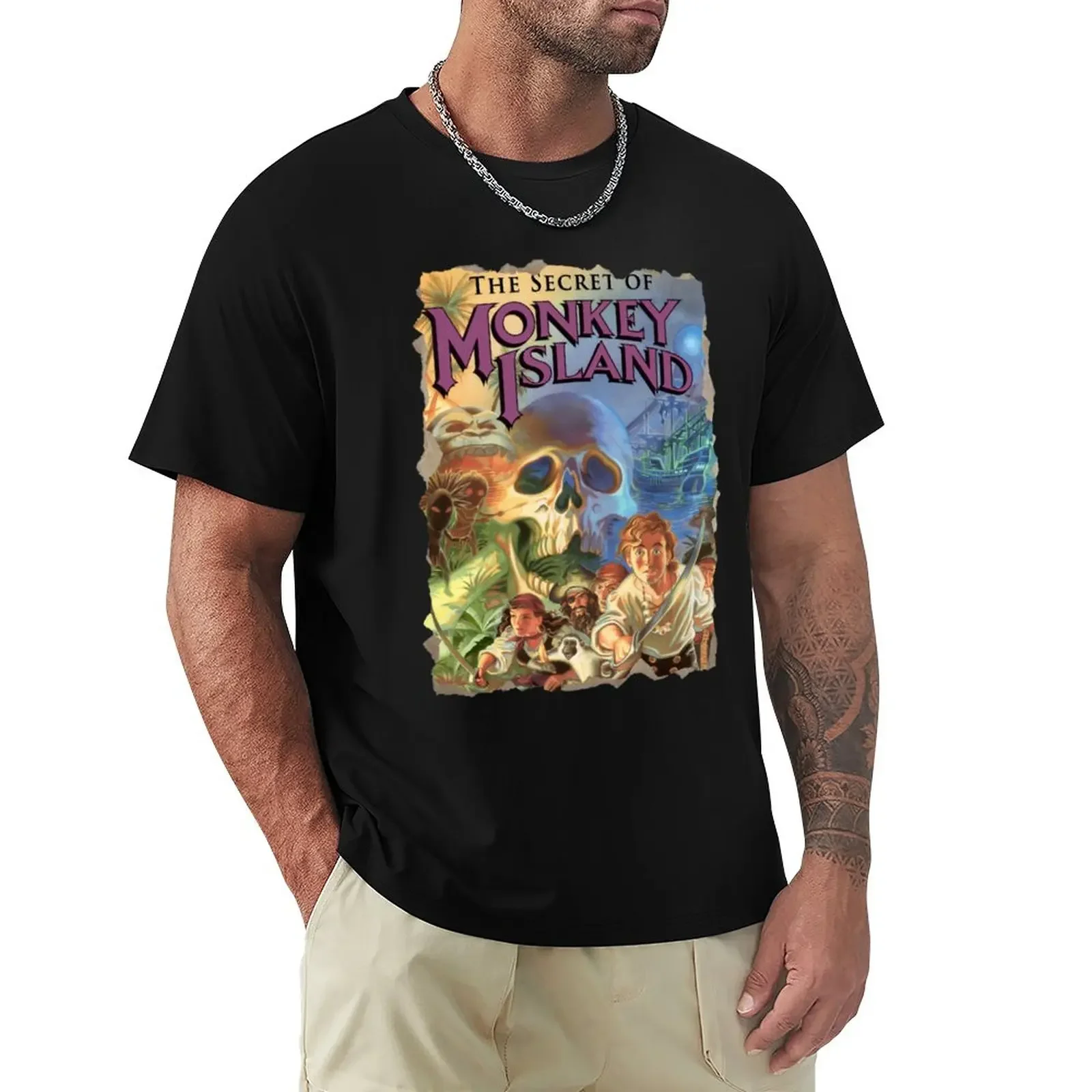 The Secret Of Monkey Island T-Shirt Customs Progetta I Tuoi Vestiti Estetici Magliette Slim Fit Per Uomo