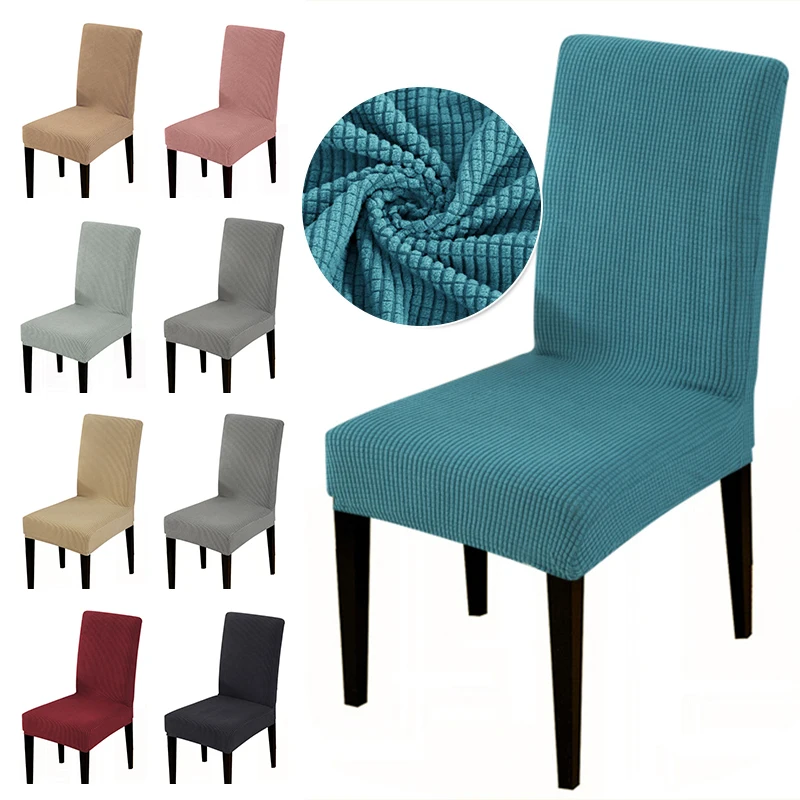 1 Piece Jacquard Fabric Universal Size Cheap Chair Cover Big Elastic Covers Seat Case For Living Room 34 Colors | Дом и сад