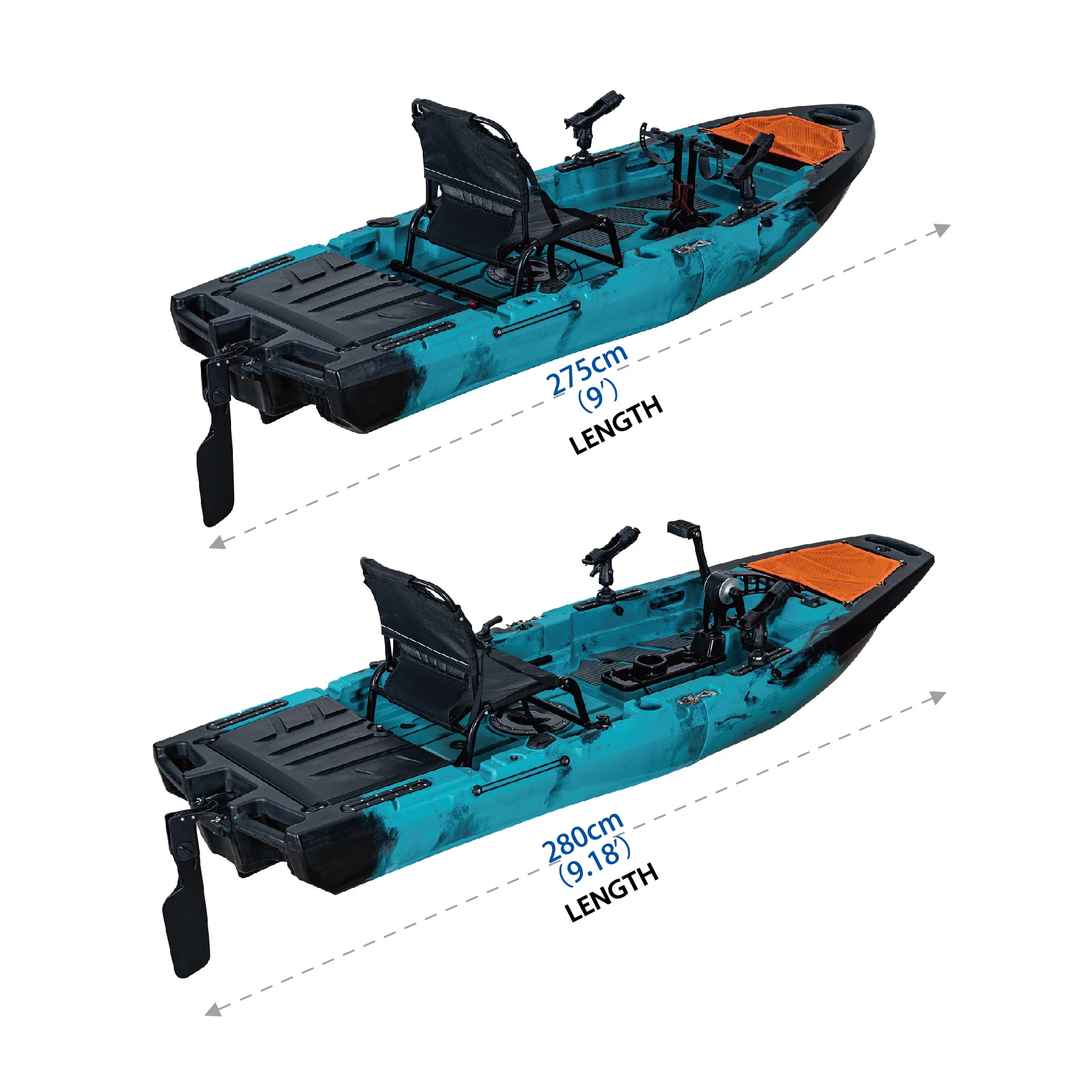 Kayak modulare da 9,5 piedi Sit On Kayak da pesca con pinna a pedale - immagine 3