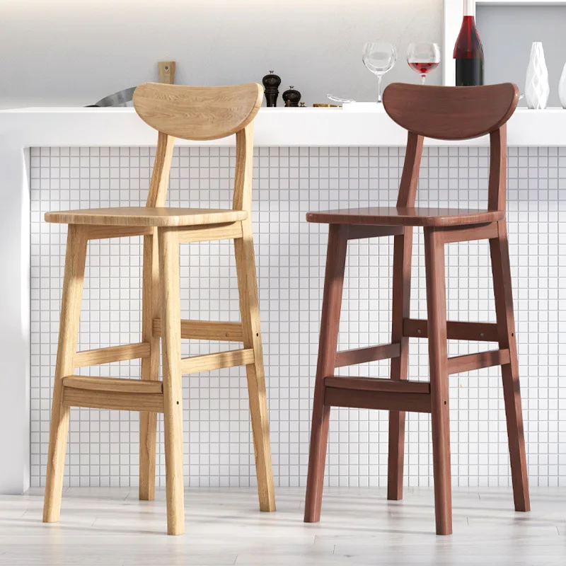 

C0095 high stool home chair bar stool solid wood bar table chair light luxury bar table and chair modern minimalist high stool b