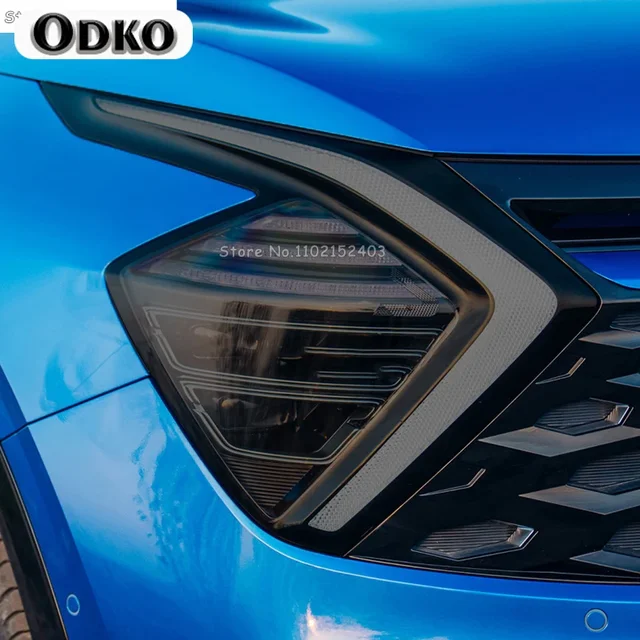 For Kia Sportage NQ5 2022 Present Pcs Car Headlight Protective Film Headlamp Restoration Transparent Black TPU Sticker 1