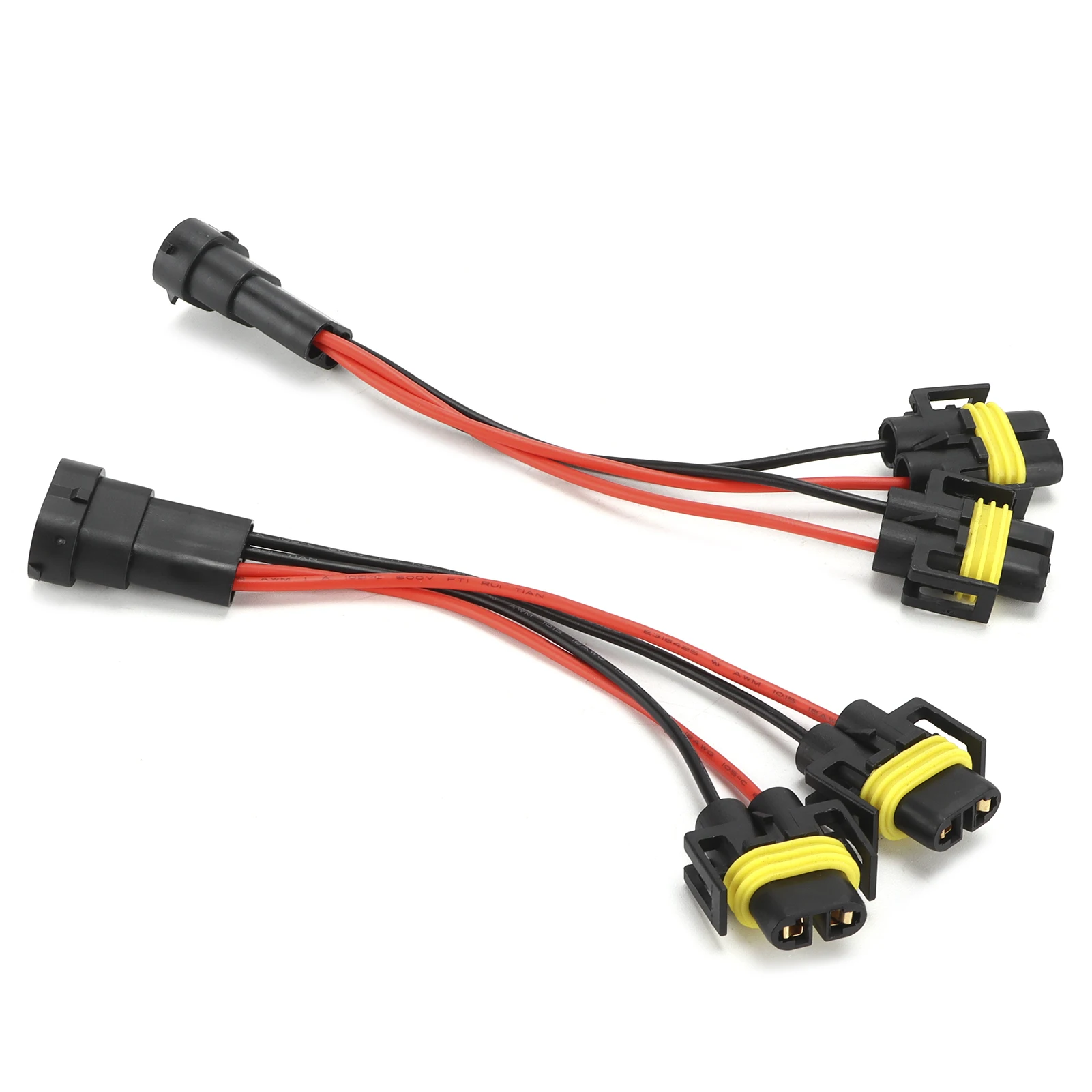 안개등 헤드라이트용 양방향 스플리터 와이어링 하네스, 하이 로우 빔 듀얼 쿼드 프로젝터, 수-암, H11, H8, 2 개