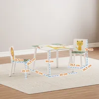 Aiyaplay Table et chaises pour enfants 3 pièces en bois de pin 60X60X44 cm 3