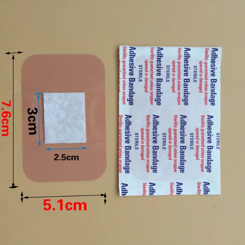 50pcs/set Large Breathable Wound Dressing Patch Band Aid 7.6*5.1cm Plasters for First Aid Tape Woundplast Adhesive Bandages 4