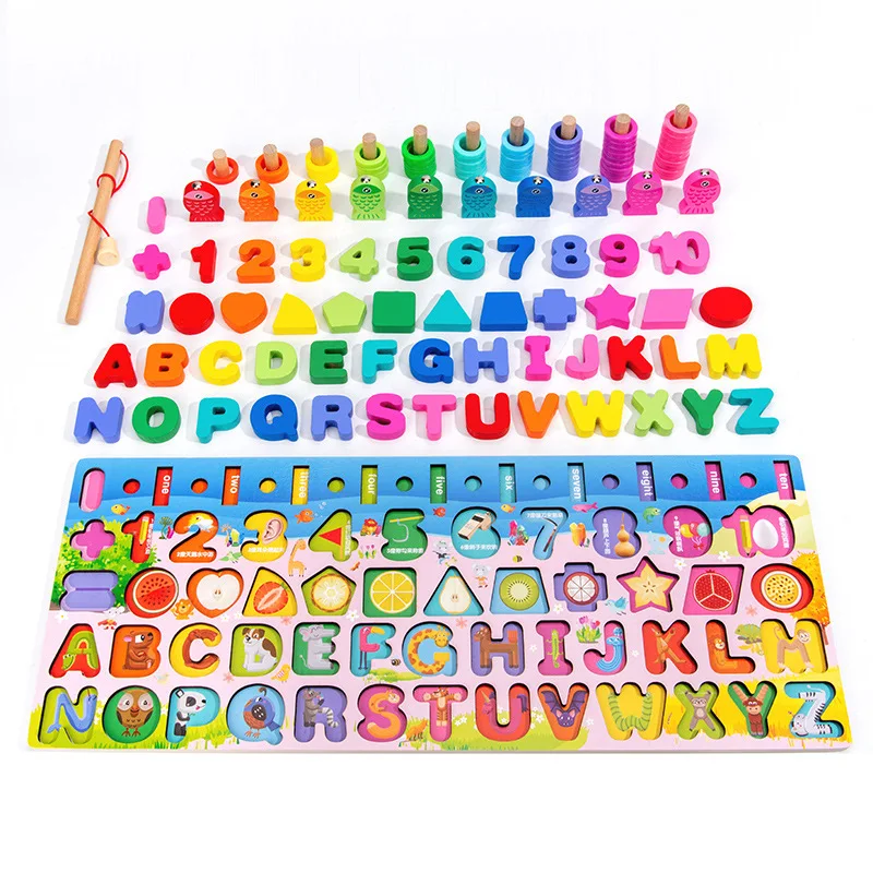 

Kids Math Toys Montessori Wooden Busy Board Teaching Aids Figure Matching Puzzle Preschool Geometry Digital Educational Toy Gift