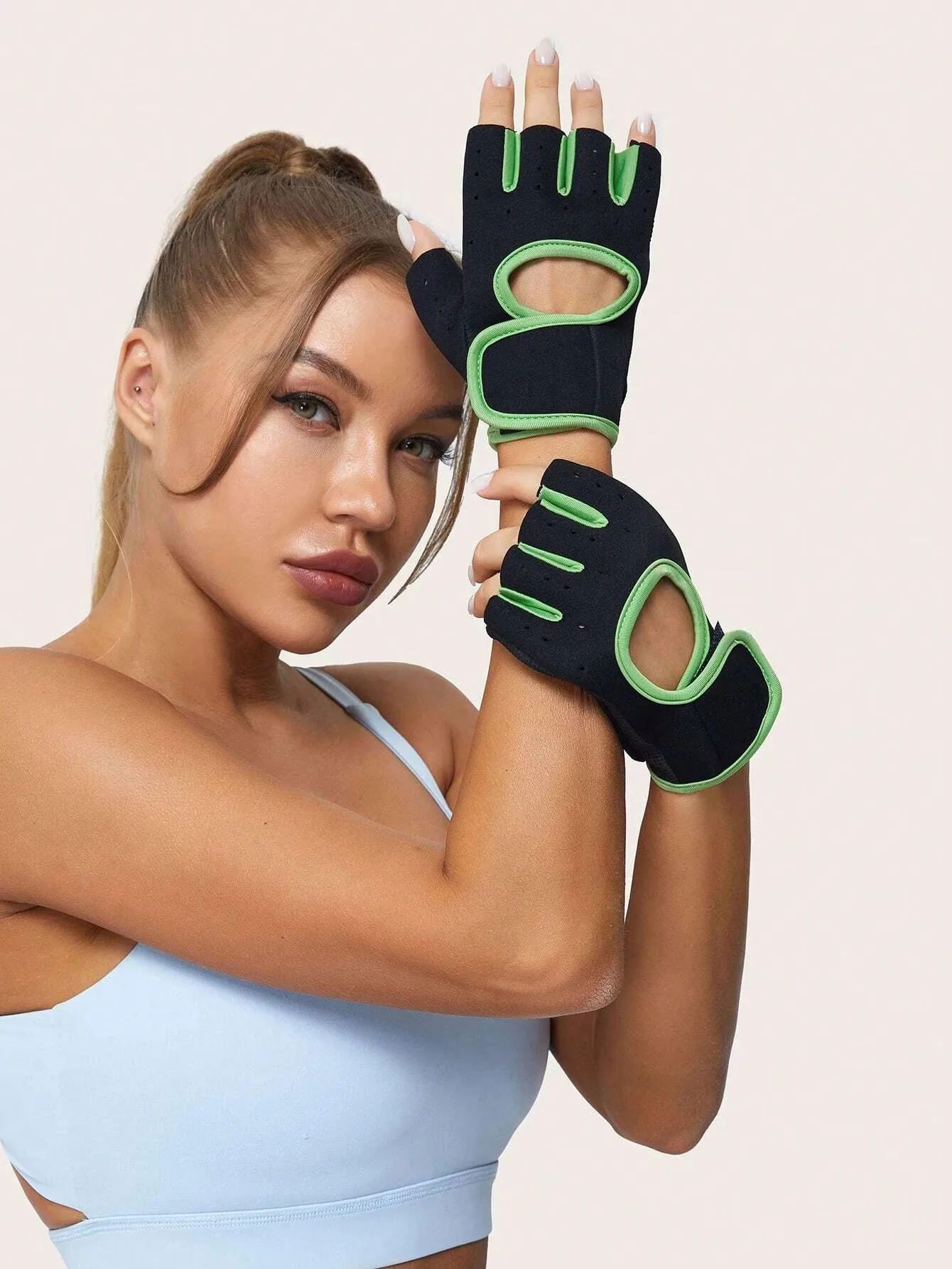 1 pair of fitness breathable exercise men and women training horizontal bar cycling half finger wrist guard anti slip gloves 6