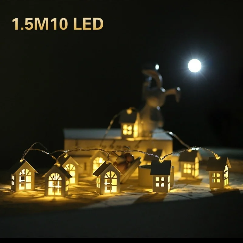 LED Christmas Tree House Style Fairy Light String Decorations for Tree