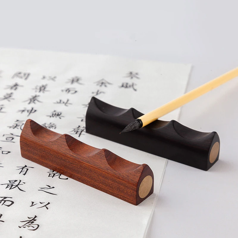 Wooden Root Brush Pen Holder Calligraphy Paperweight Chinese Brush Pen Rest Painting Rest Office School Stationery Supplies paint brush holder
