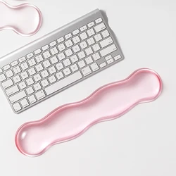Ergonomic Silicone Wrist Rest and Mouse Pad Set - Comfort and Support for Typing and Navigation (Long pink)