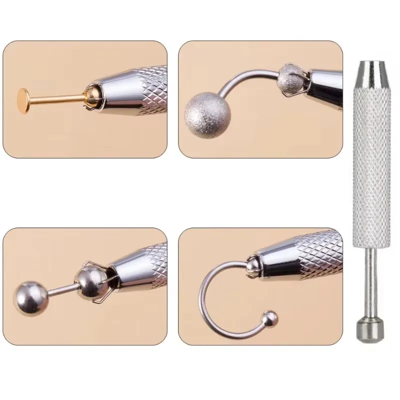 Four-claw Bead Holder Pickup Tool Diamond Jewel Tip Holder Tweezers Catcher Body Perforation Sprinkler Pen Tool 1Pc precision tweezers tweezer tool