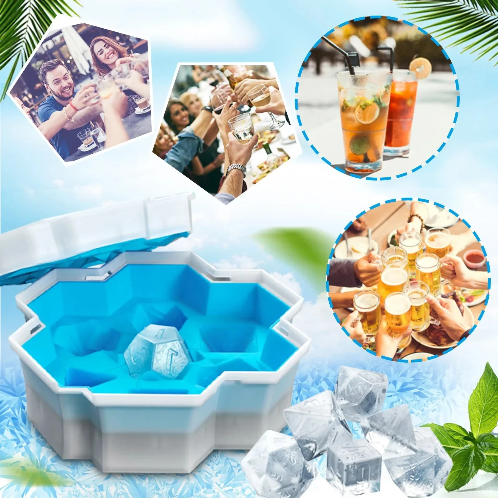Ice Dice Ice Lattice Dice Dragon and Dungeon Sieve Cube Mold Bucket Game Tray Sieve Cube Mold Champagne