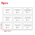 9pcs white label