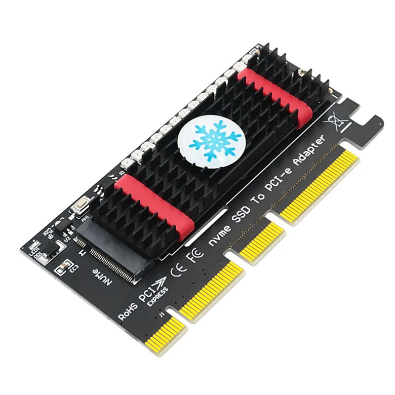 

NEW-M.2 NVME SSD к PCI-E 4X/8X/16X адаптер с алюминиевым радиатором и 3528 ярких вспышек, поддержка 2242/2260/2280 SSD